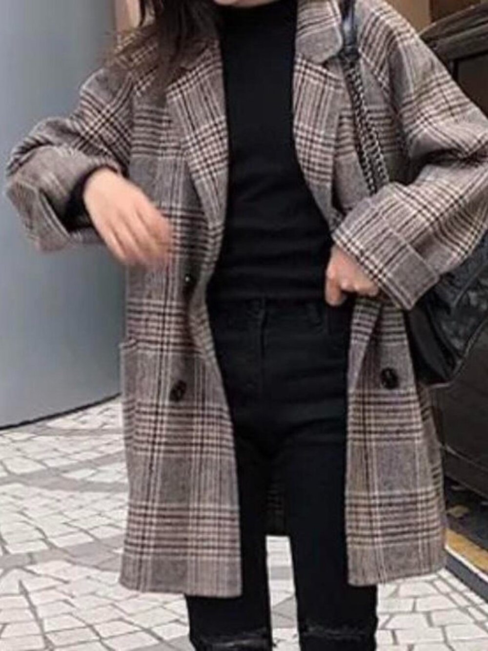 Women's Brown and Grey Coat